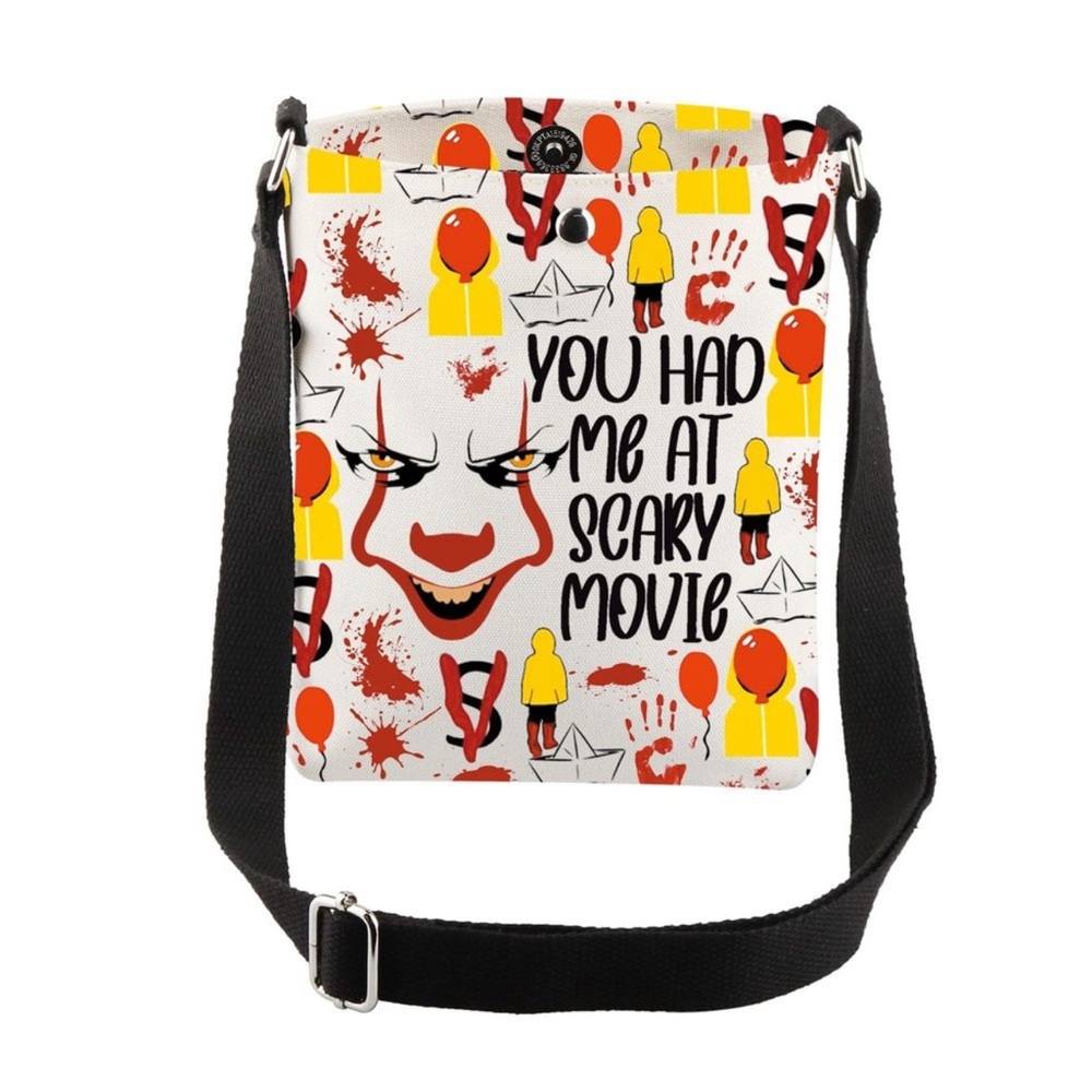 Horror Movie Merchandise Gift Pen-Ywise Face Crossbody Bag You Had Me At scary